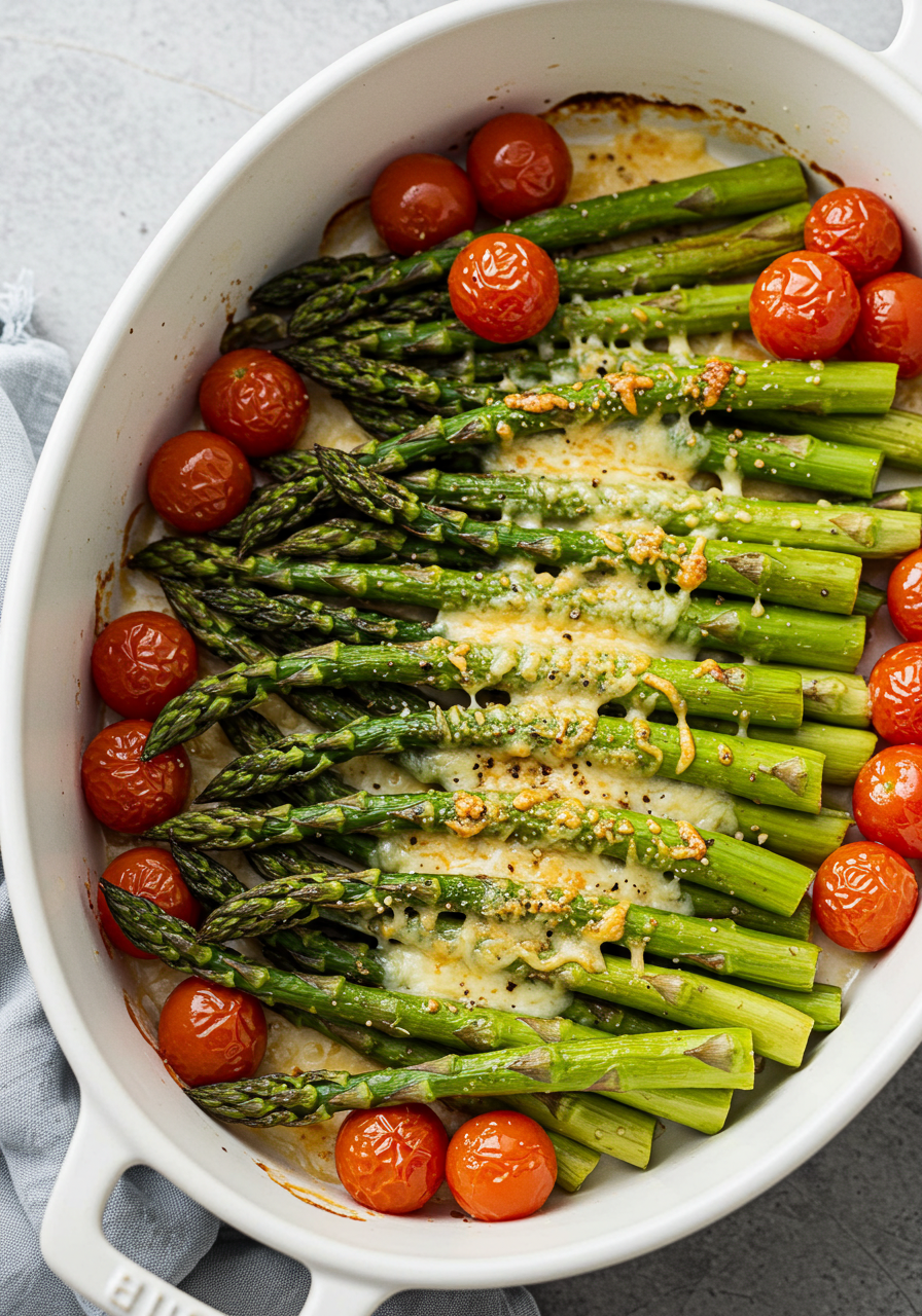 Grüner Spargel aus dem Ofen mit Parmesan - kochemitmir