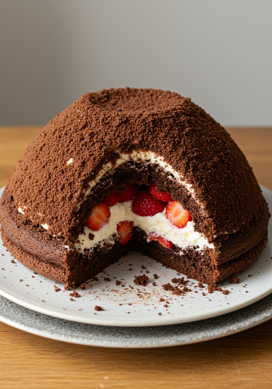 Maulwurfkuchen mit Erdbeeren - kochemitmir