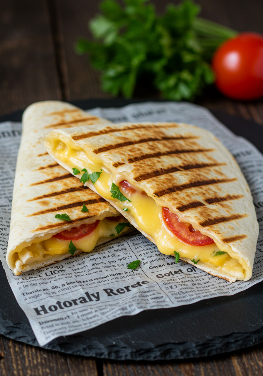 Einfacher Frühstückswrap mit Ei, Käse und Tomaten - kochemitmir