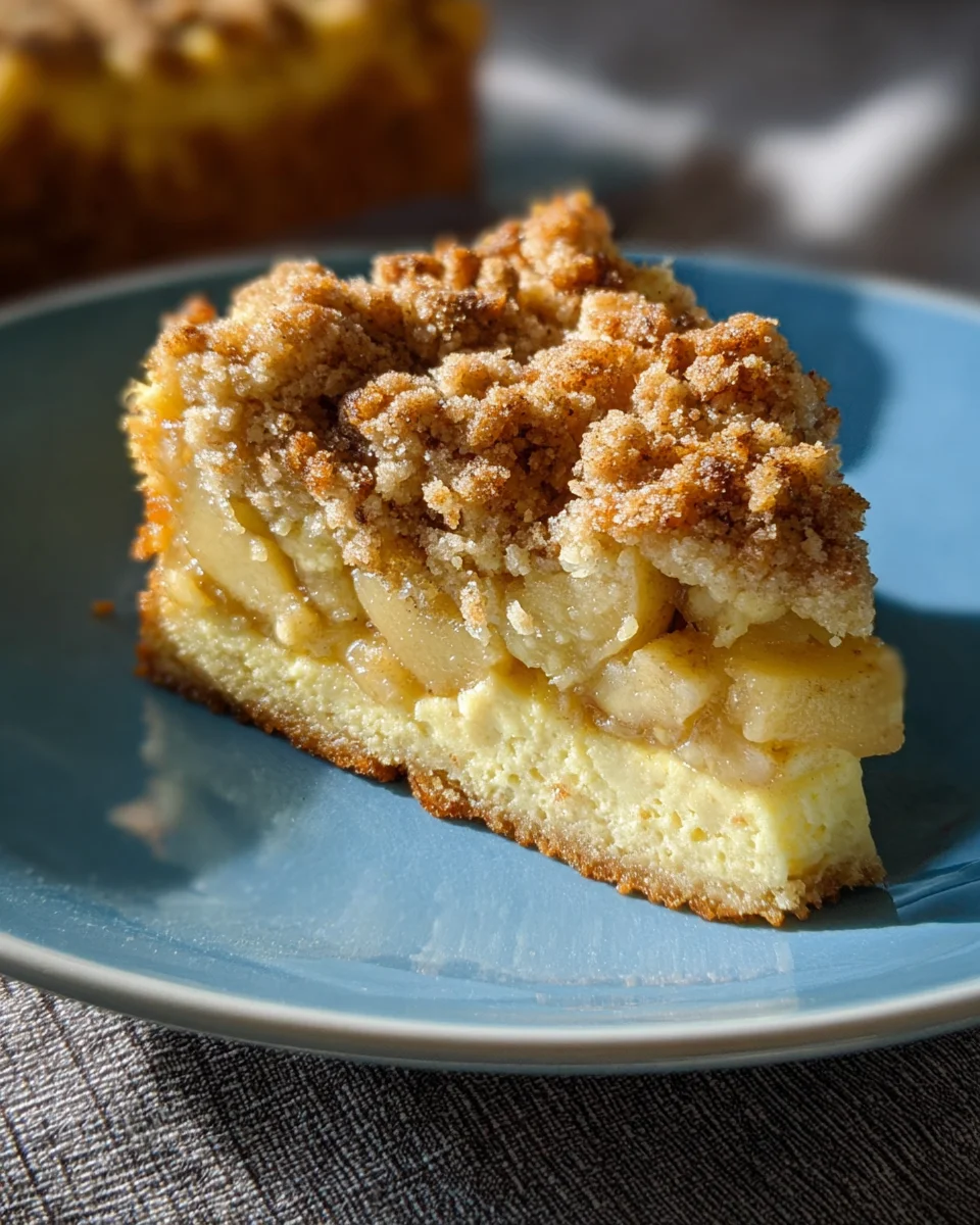 Apfelkuchen mit Vanillepudding und Streuseln