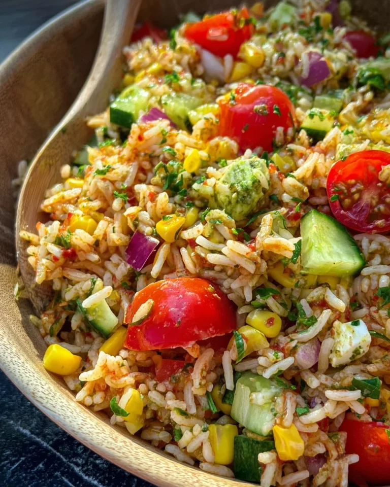 Bunter Reissalat mit Pesto Dressing