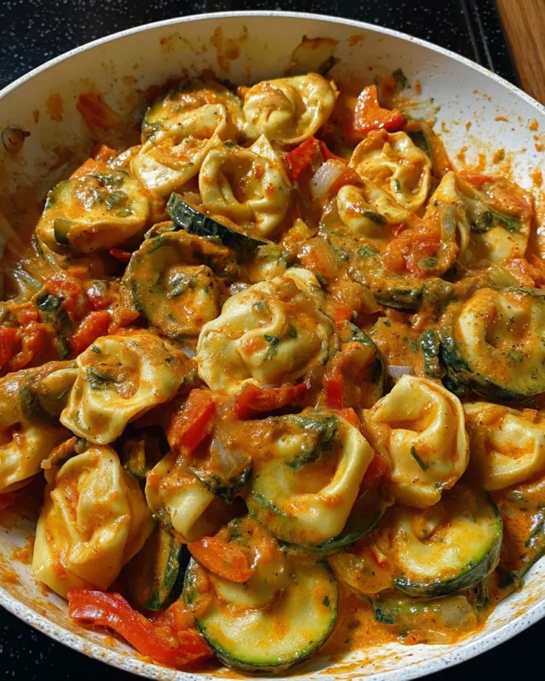 Cremige Tortellini Pfanne mit Gemüse