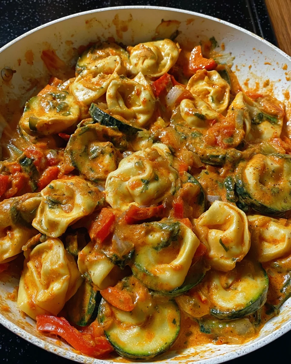 Cremige Tortellini Pfanne mit Gemüse