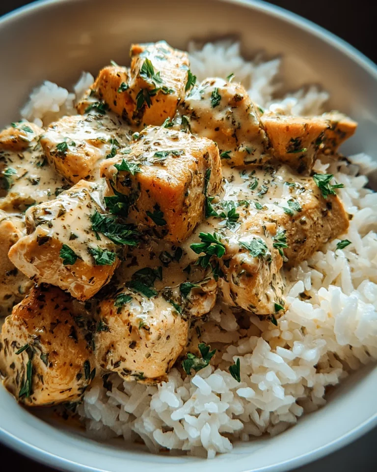 Cremiges Kräuterhähnchen mit Basmatireis