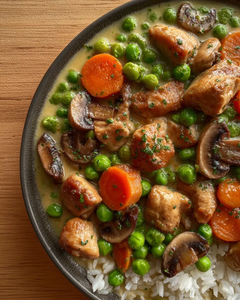 Cremiges veganes Hühnerfrikassee