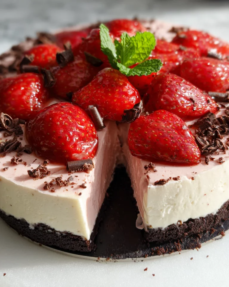 Erdbeer Käsekuchen mit Schoko-Keksboden