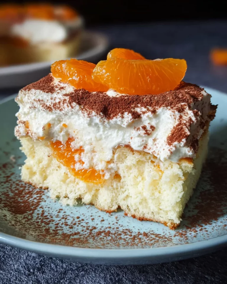 Fantakuchen mit Mandarinen und Schmandcreme