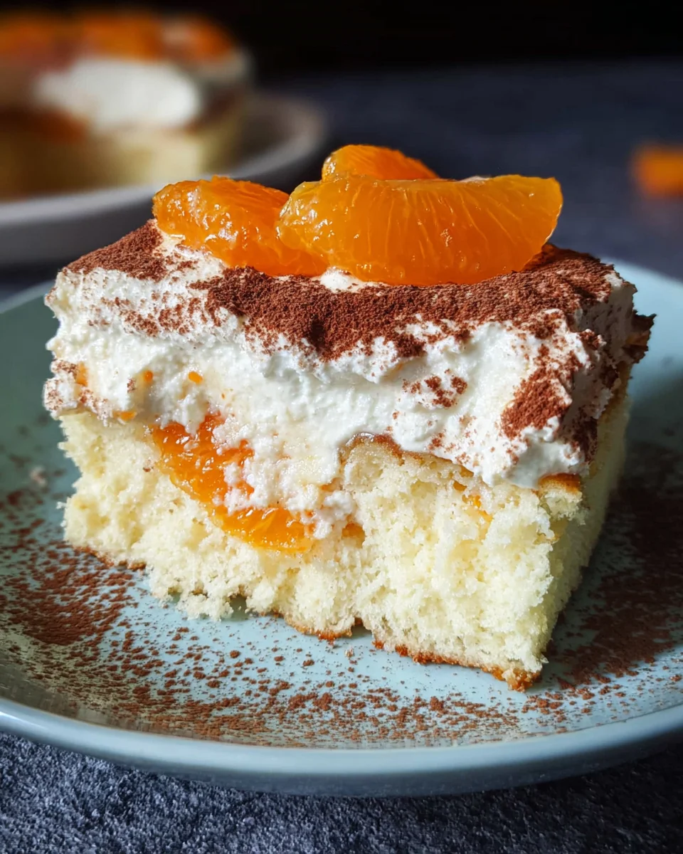 Fantakuchen mit Mandarinen und Schmandcreme