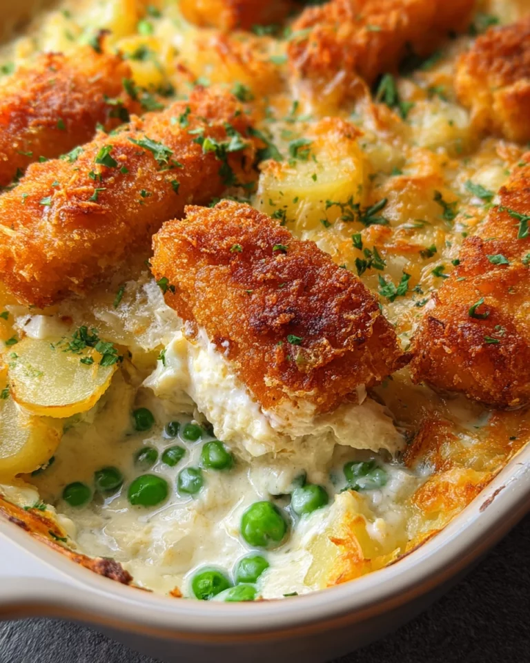 Fischstäbchen Auflauf mit Kartoffeln