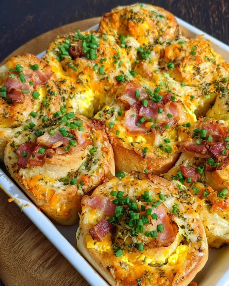 Frühstücksrollen mit Rührei, Käse und Speck