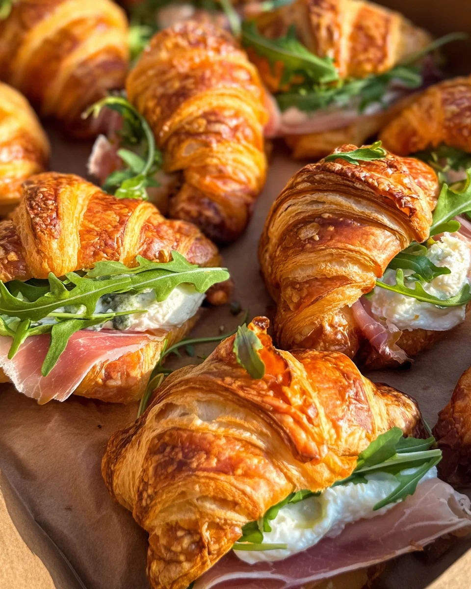 Gefüllte Croissants (herzhaftes Blätterteig Rezept)