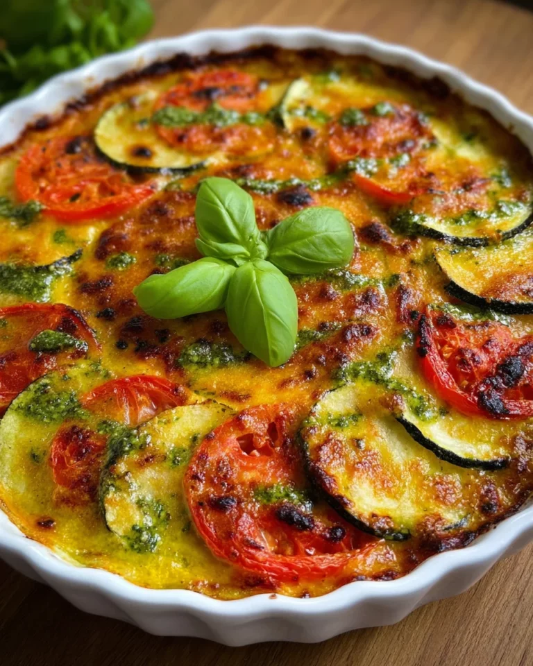 Gemüsegratin mit Pestosauce