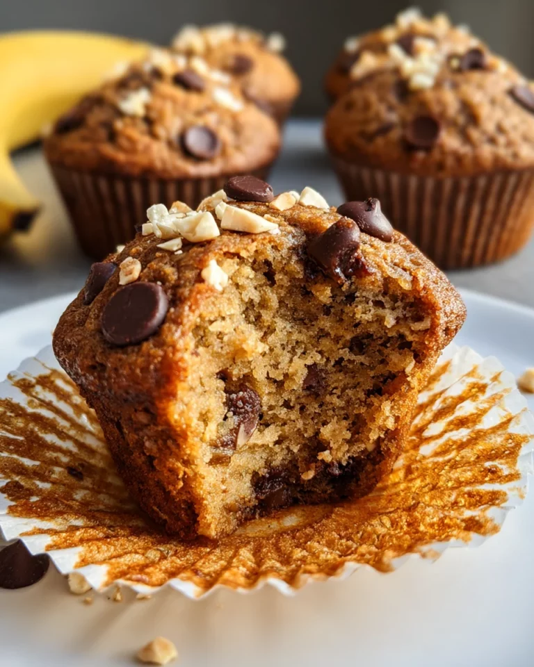 Gesunde Erdnussbutter Bananen Muffins