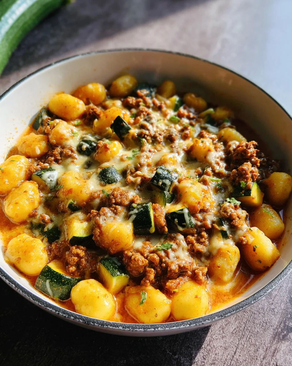 Gnocchi - Zucchini - Pfanne mit Hackfleisch