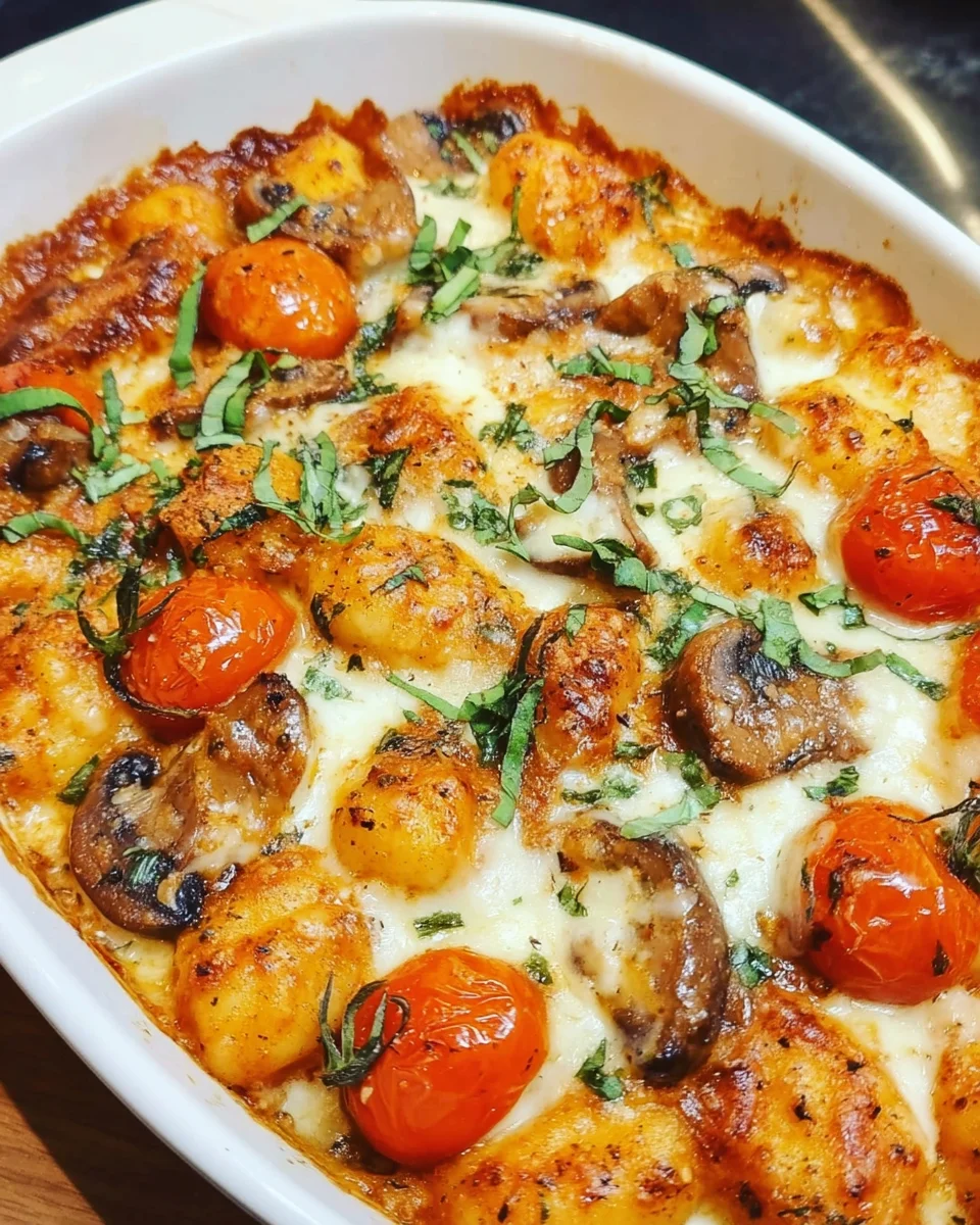Gnocchi Auflauf mit Tomate und Mozzarella