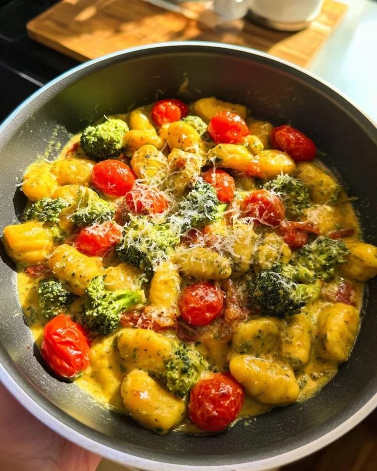Gnocchi Pfanne mit Brokkoli und Tomaten in Pestorahm