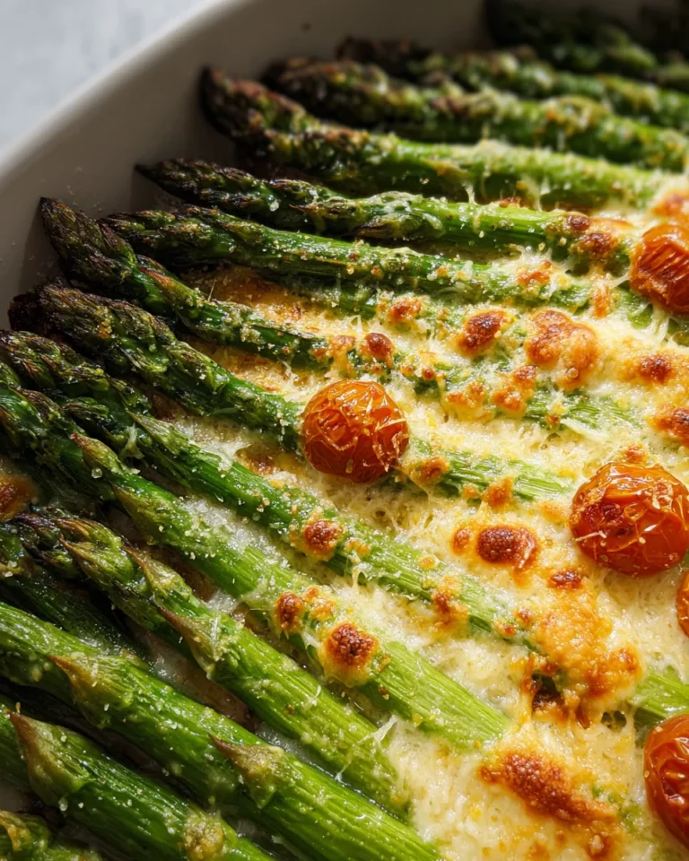 Grüner Spargel aus dem Ofen mit Parmesan