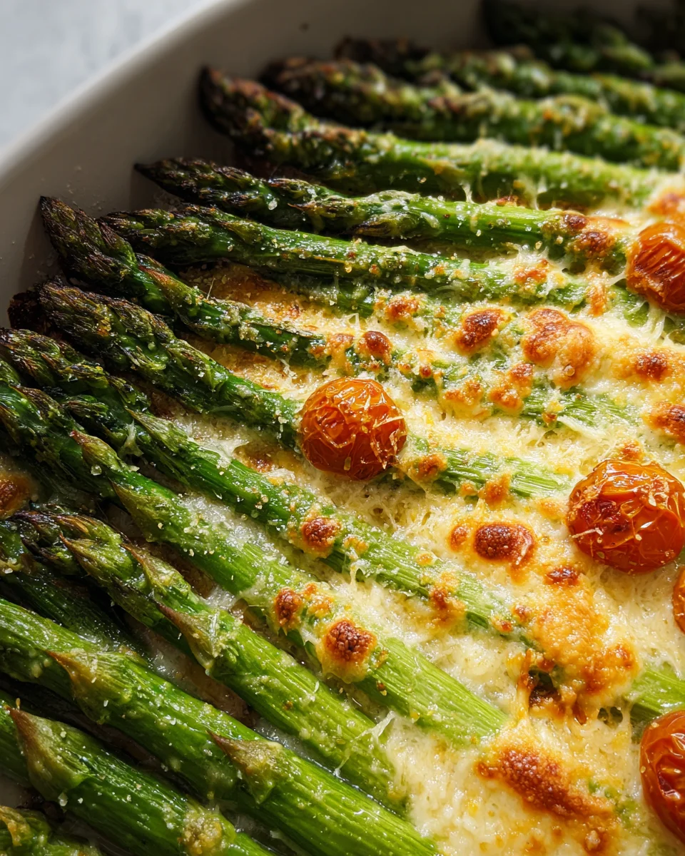 Grüner Spargel aus dem Ofen mit Parmesan