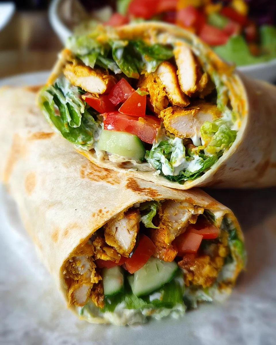 Hähnchen Wraps – Köstliches Hähnchenfleisch und frisches Gemüse
