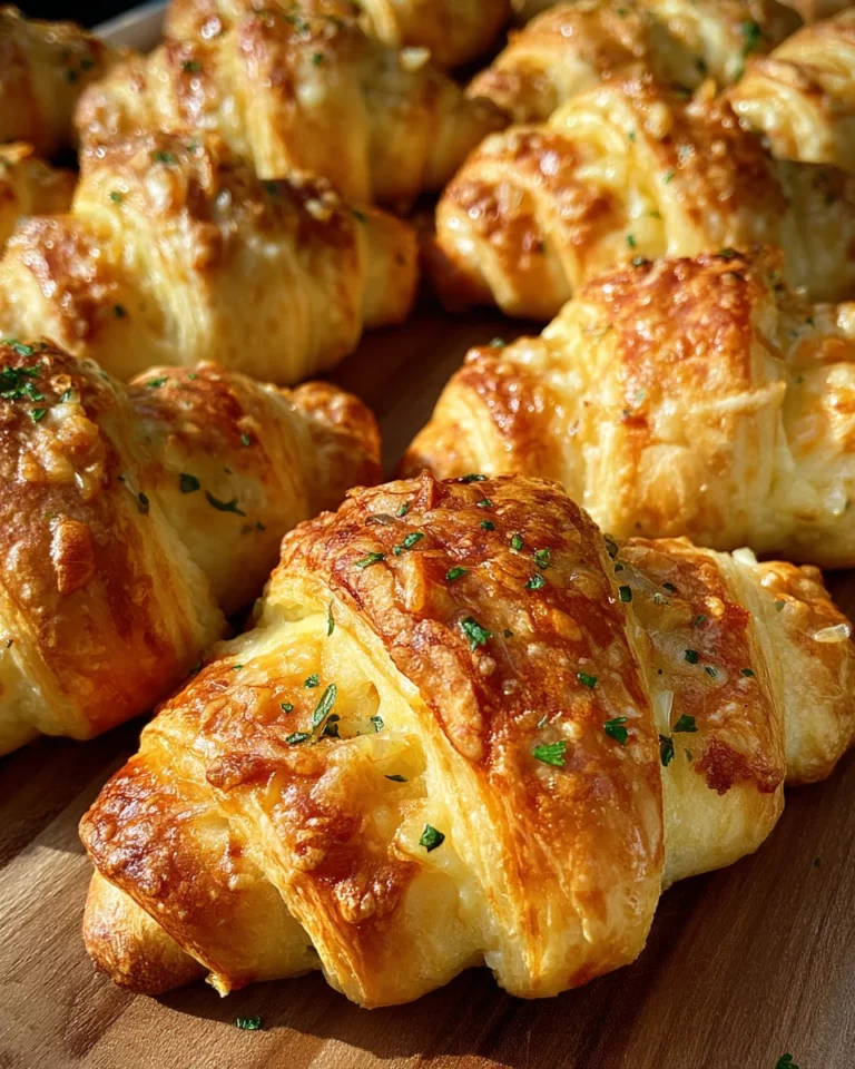 Käsige Knoblauch Hörnchen