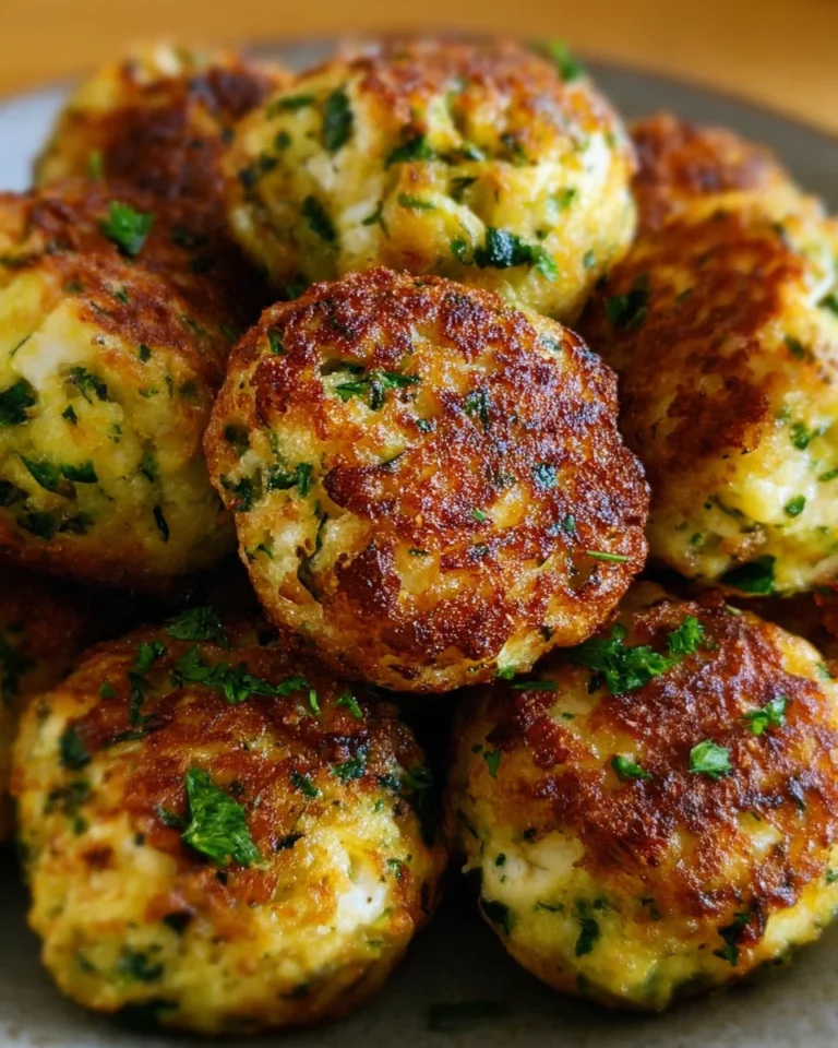 Knusprige Zucchini-Feta-Bällchen