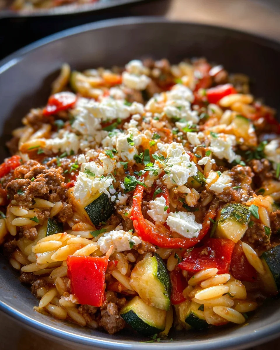 Kritharaki Hackfleisch Pfanne