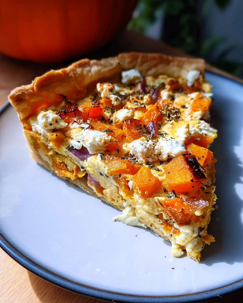 Kürbis-Quiche mit Feta
