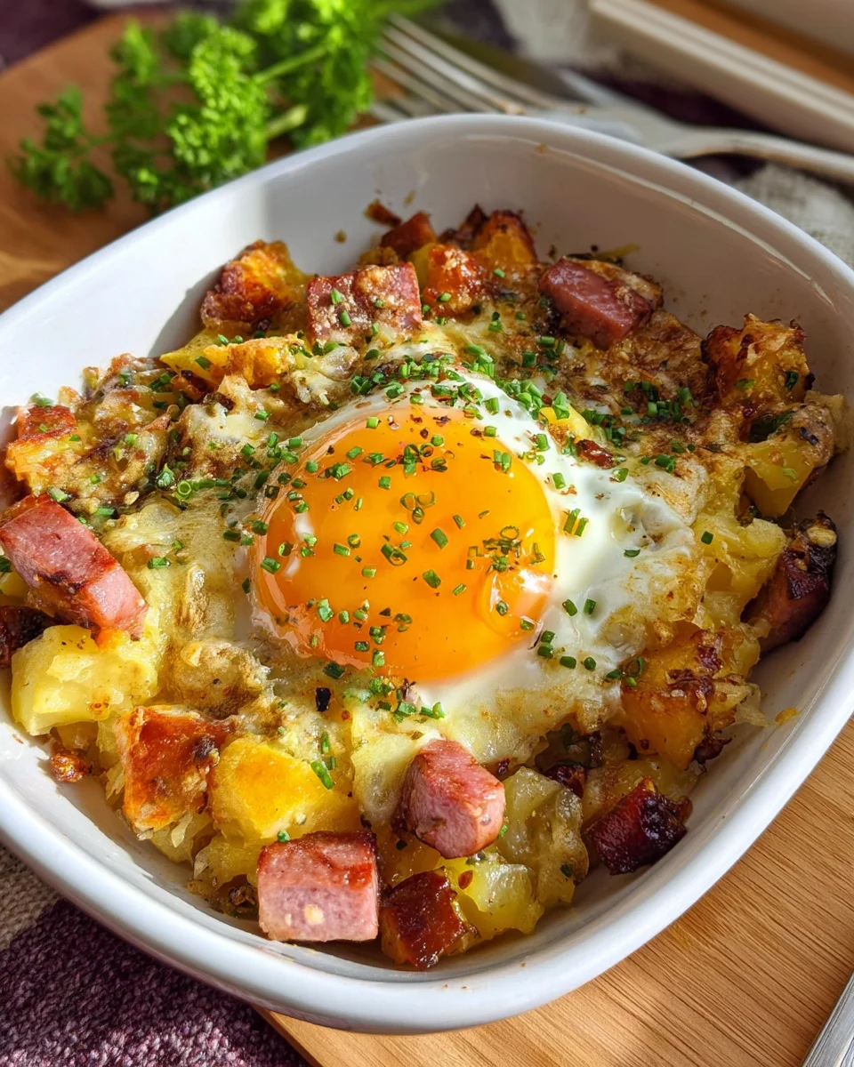 Leberkäse-Kartoffelauflauf