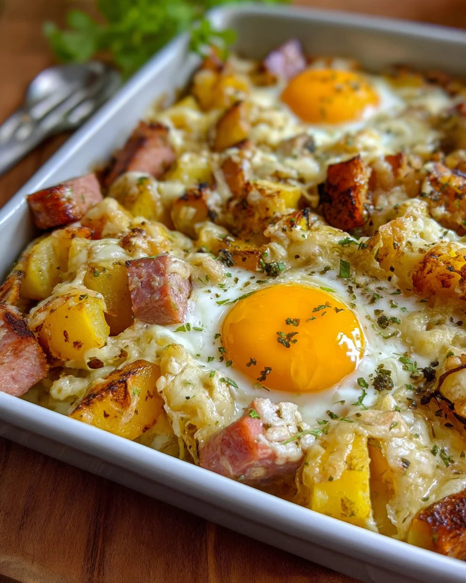 Leberkäse-Kartoffelauflauf