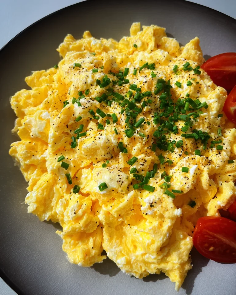 Leckeres Rührei mit Hüttenkäse