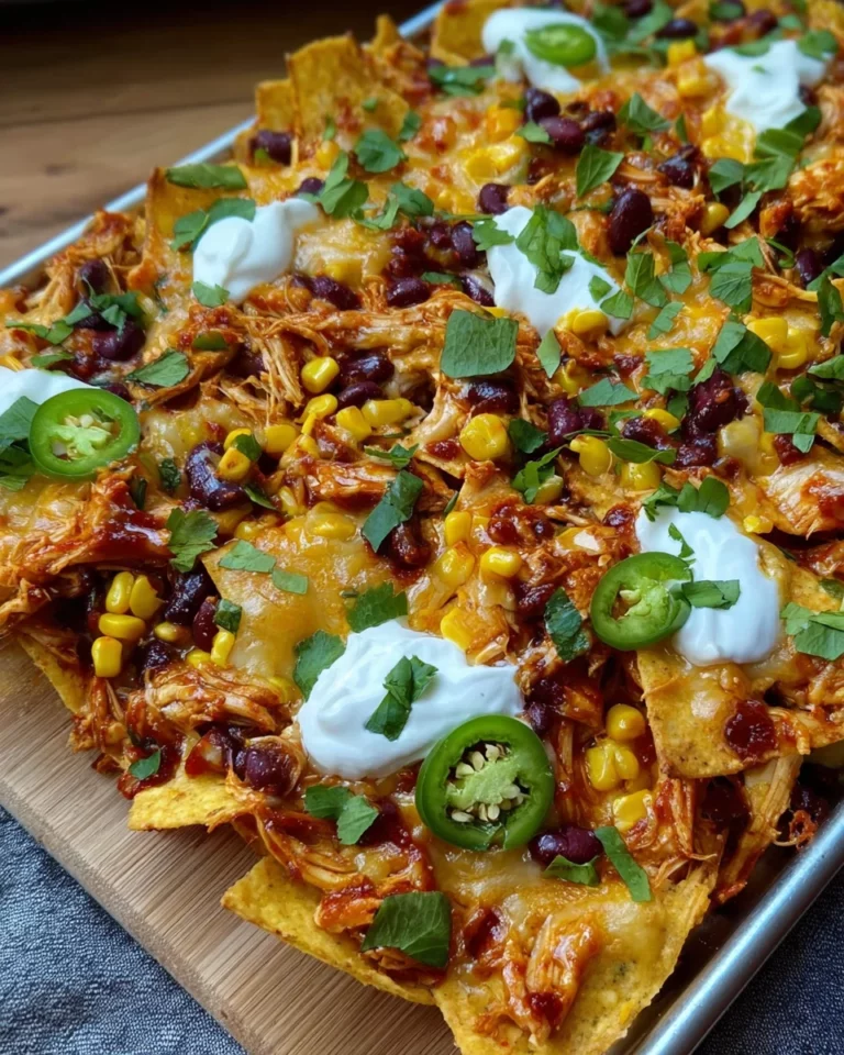 Loaded Nachos mit BBQ Hähnchen