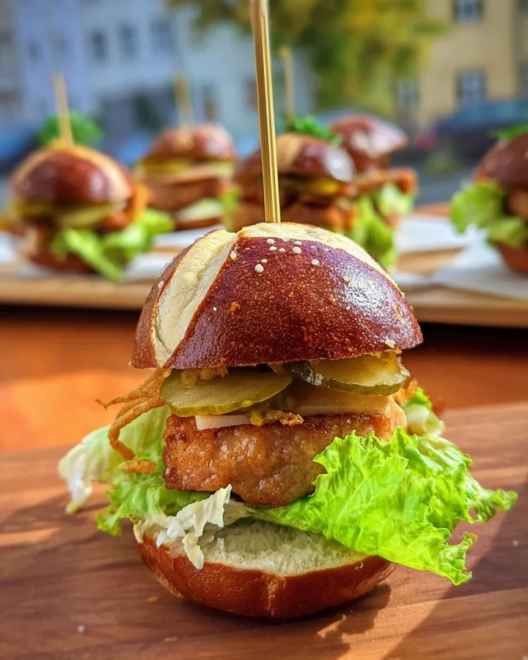 Mini Laugen Burger mit Leberkäse