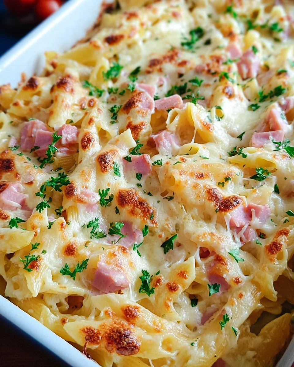 Nudel-Schinken-Gratin