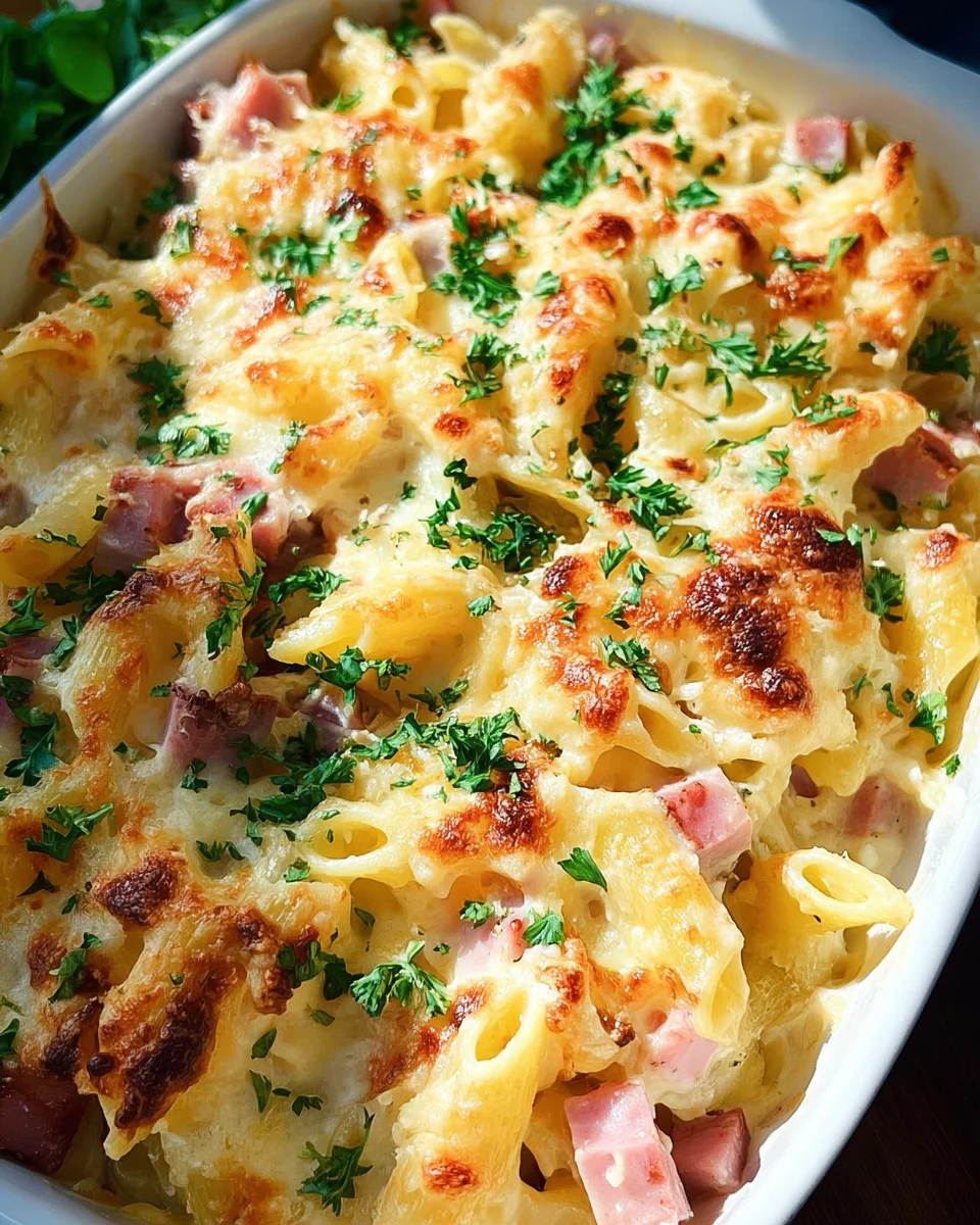 Nudel-Schinken-Gratin