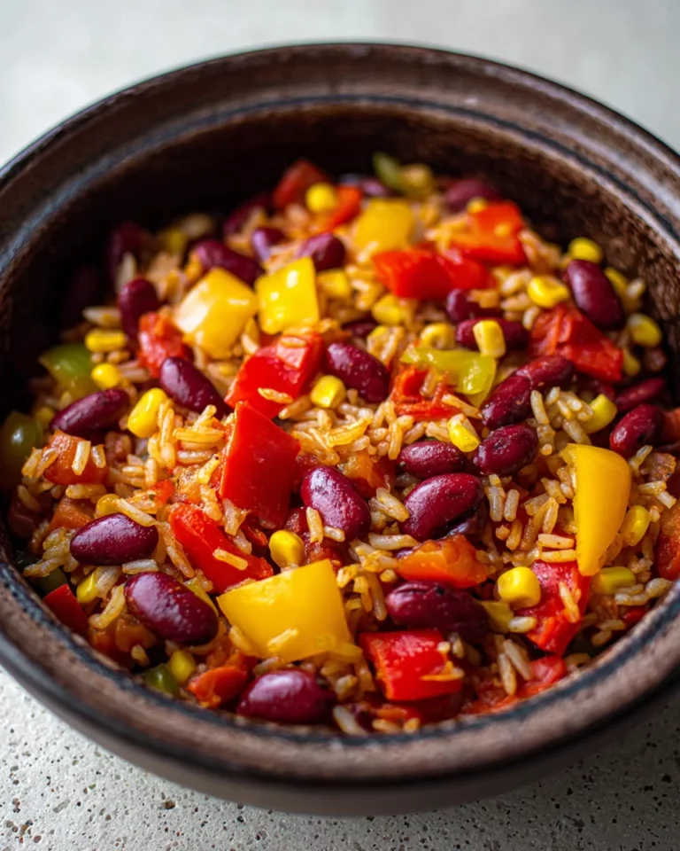 One-Pot-Reis mit Paprika, Bohnen und Mais