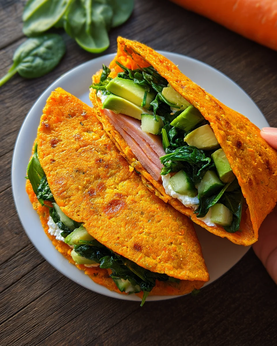 Proteinreiche Karotten-Wraps