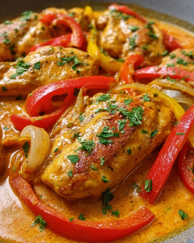 Schlemmer-Hähnchen in Paprika-Rahm-Soße