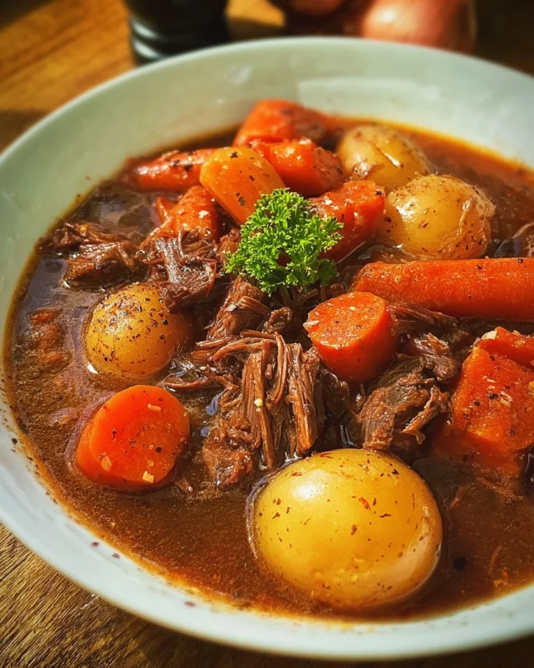 Schmortopf mit Rindfleisch, Kartoffeln und Möhren