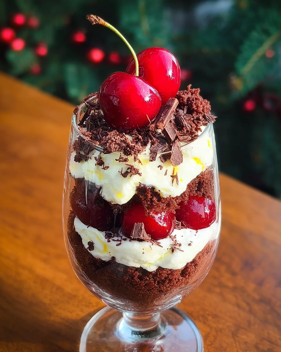 Schwarzwälder cherry juice Dessert im Glas