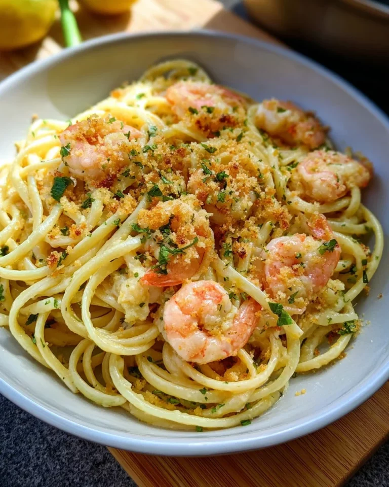 Sommerpasta mit Zitronensauce und Garnelen