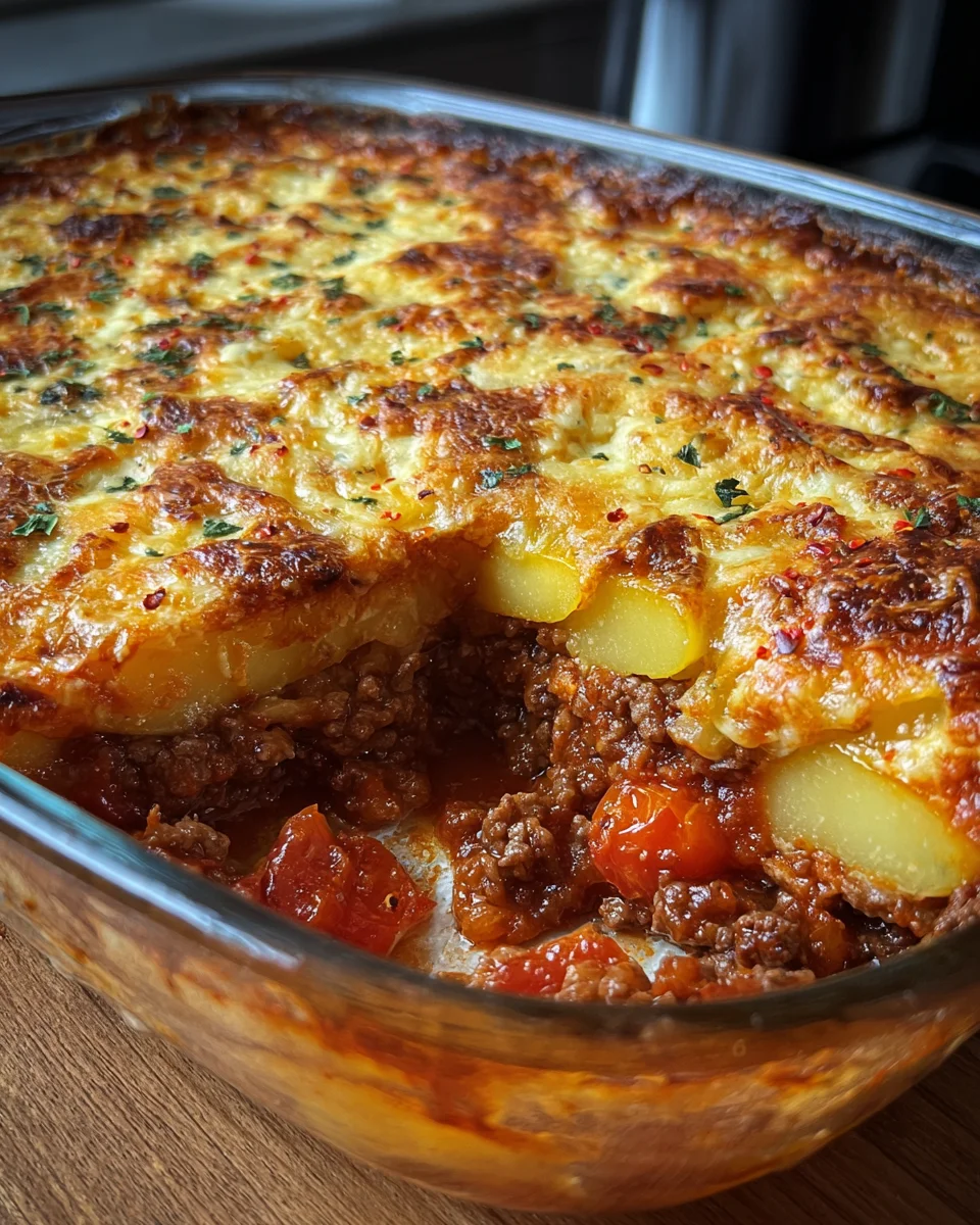 Türkischer Kartoffelauflauf mit Rinderhack &amp; Tomaten