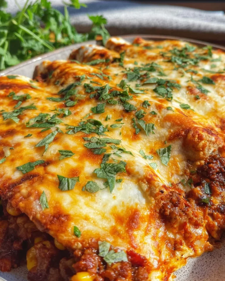 Überbackene Enchiladas mit Hackfleisch