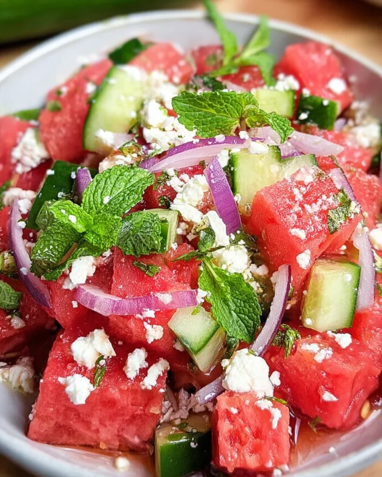 Wassermelonen-Feta-Salat mit Minze