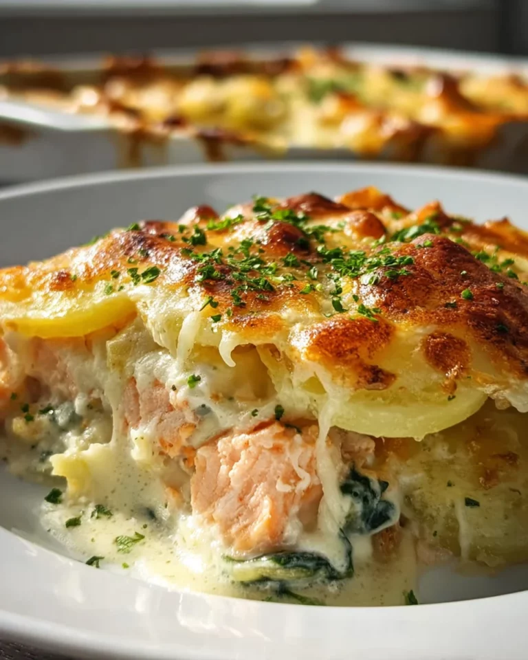 Zarter Lachs Auflauf mit Kartoffeln