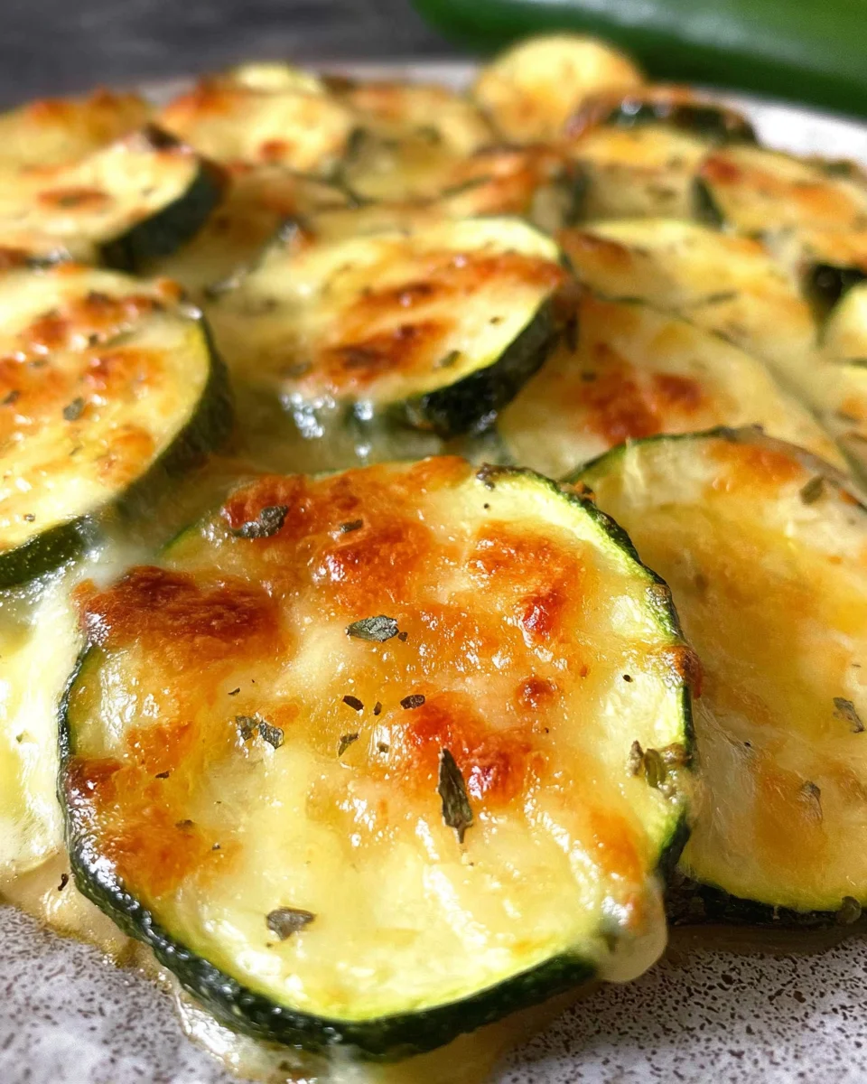 Zucchinischeiben mit Käse überbacken