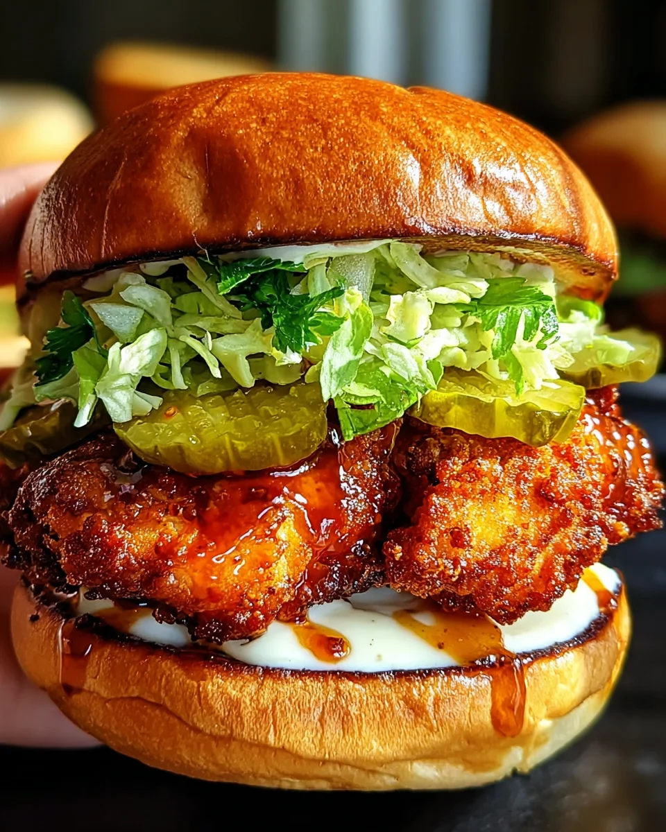 Baked Nashville Hot Chicken Sandwich with Honey