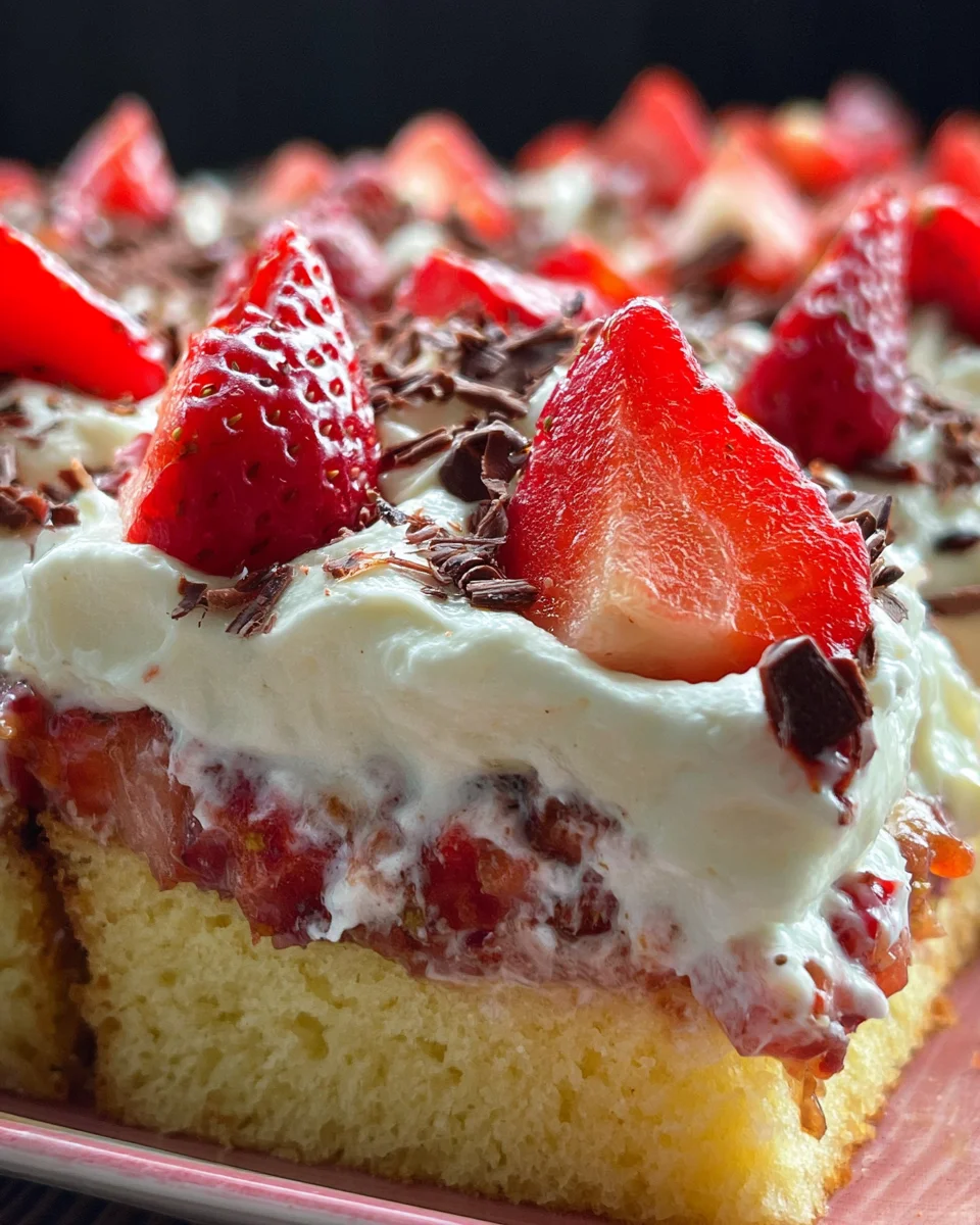 Fantakuchen Rezept vom Blech mit Schmand und Erdbeeren