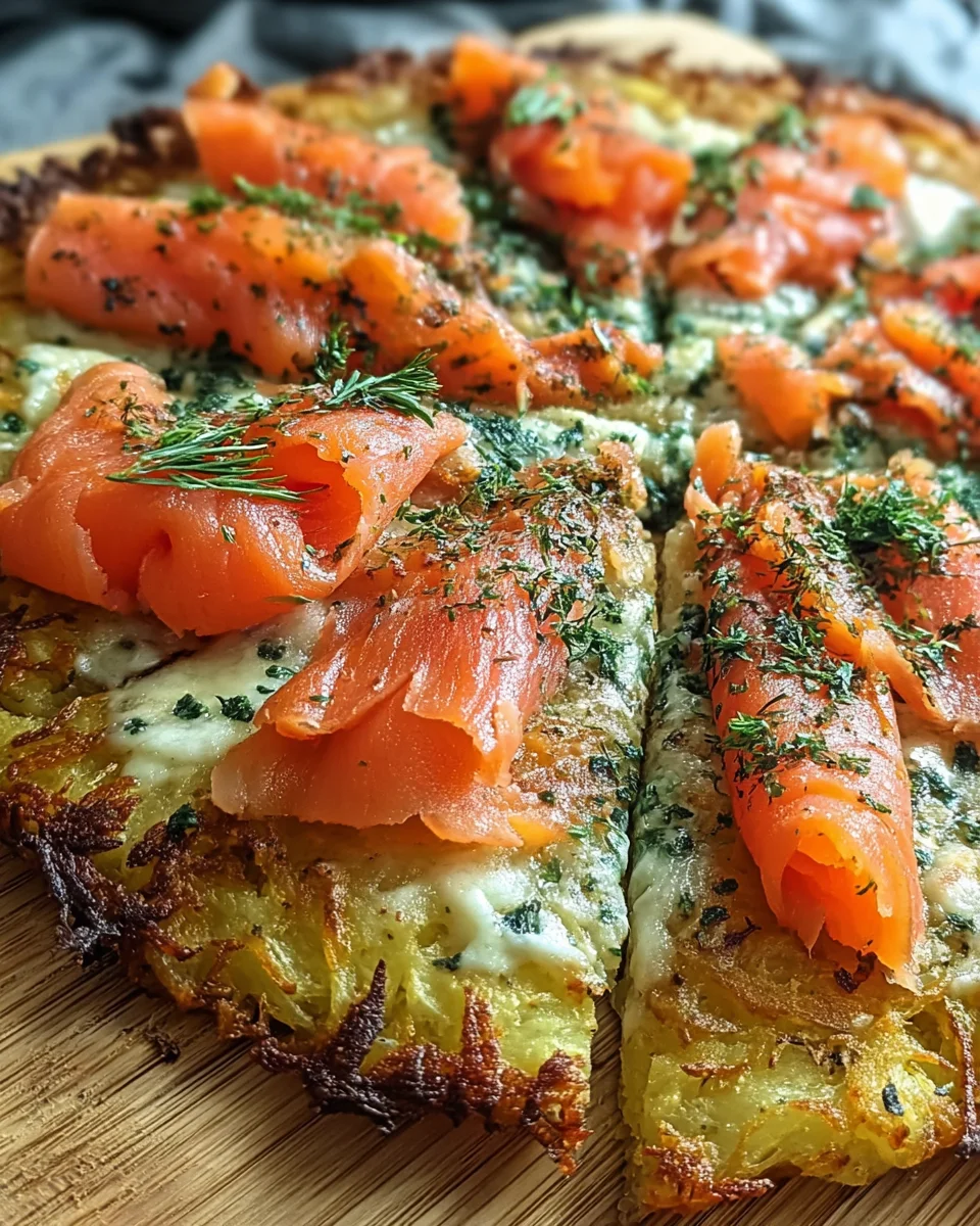 Kartoffelpizza mit geräuchertem Lachs einfach selber machen