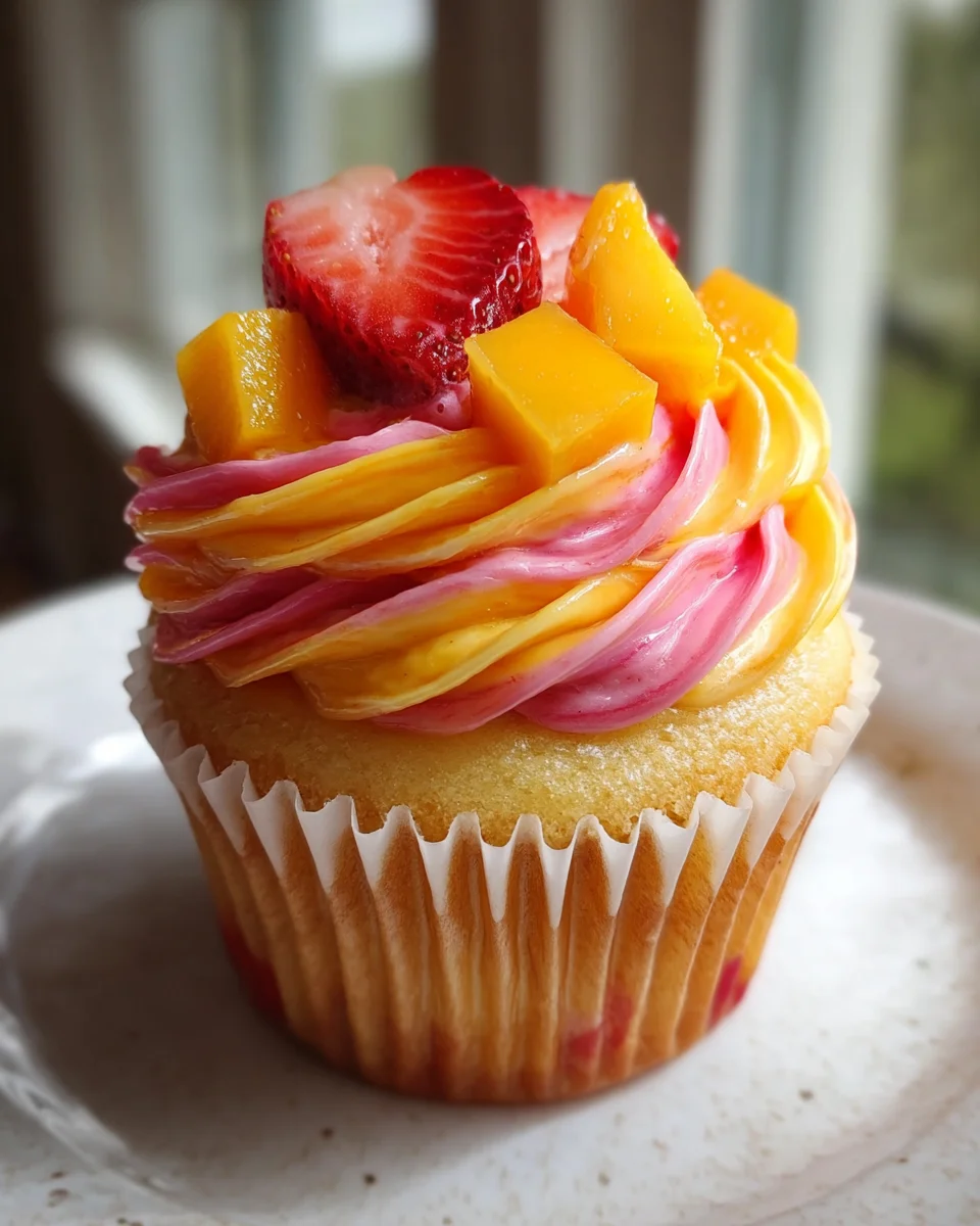 Mango-Erdbeer Sunset Cupcakes: Fruchtiger Sommergenuss!