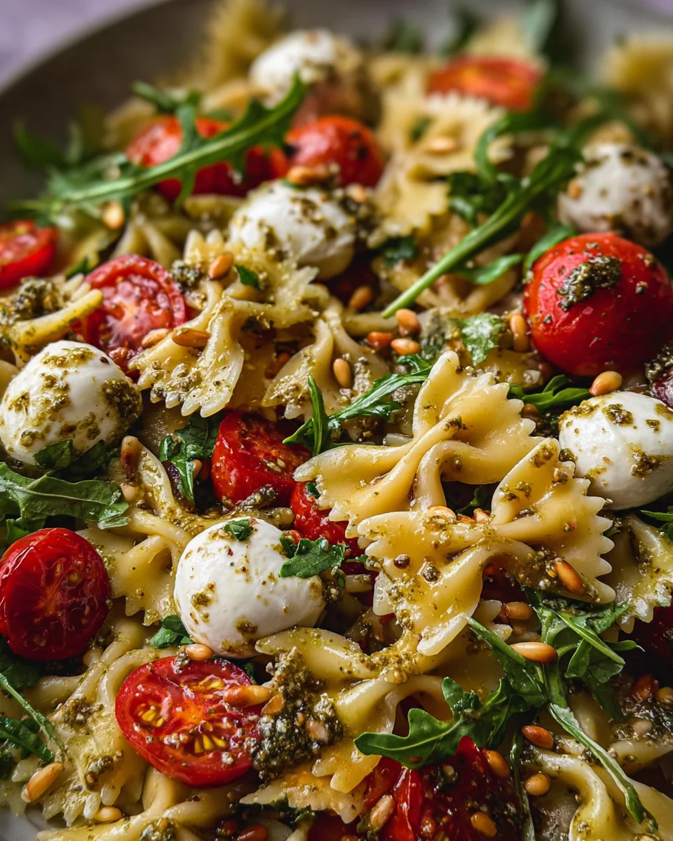 Mediterraner Nudelsalat mit Pesto